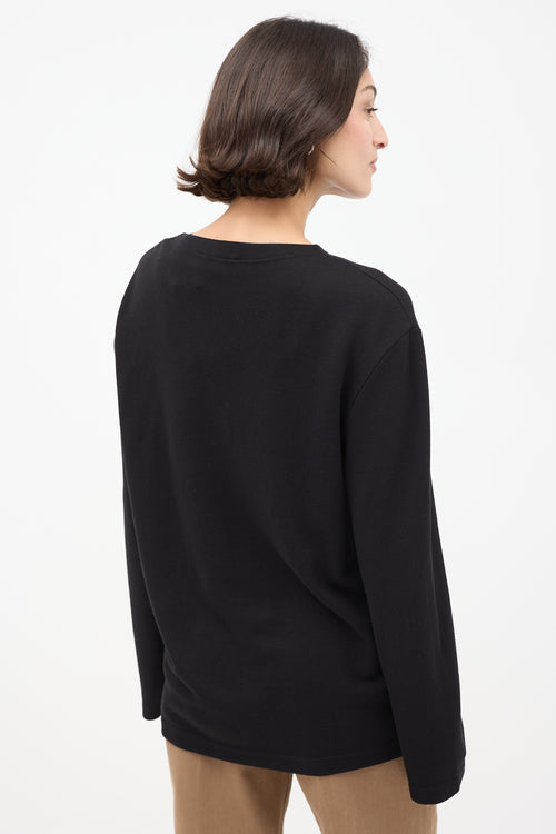 Lemaire Black Wool Long Sleeve T-Shirt