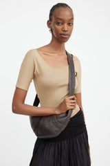 Lemaire Brown Leather Small Croissant Bag