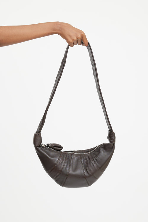 Lemaire Brown Leather Small Croissant Bag