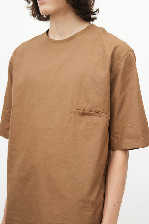 Lemaire Brown Minimal Pocket T-Shirt