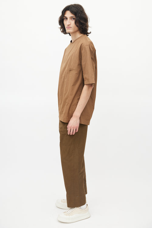 Lemaire Brown Minimal Pocket T-Shirt