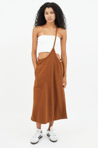 Lemaire Brown One Shoulder Wrap Skirt