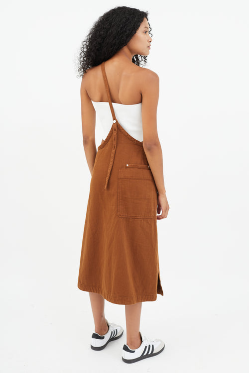 Lemaire Brown One Shoulder Wrap Skirt
