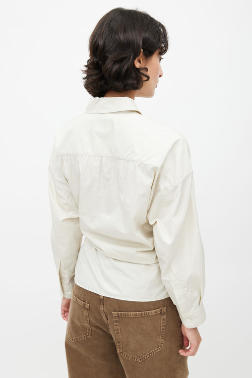 Lemaire Cream Asymmetrical Wrap Shirt