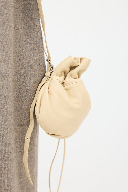 Lemaire Cream Leather Glove Crossbody Bag