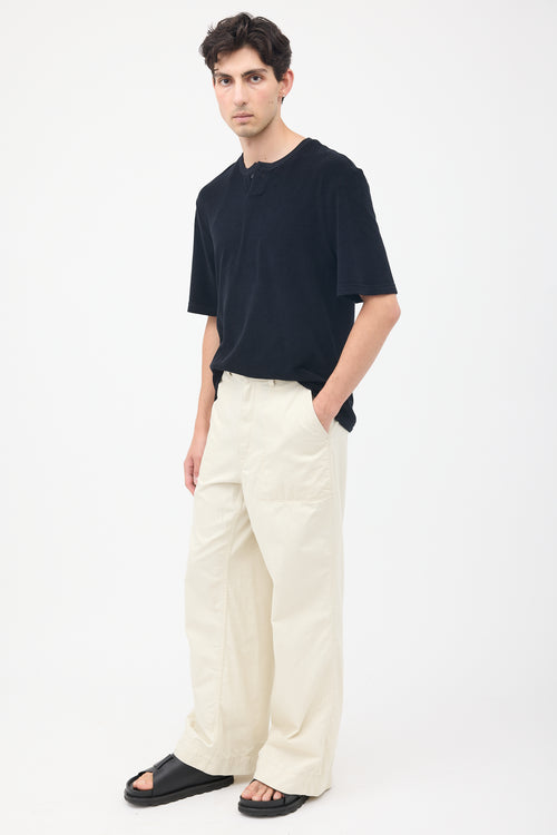 Lemaire Cream Twisted Work Pant