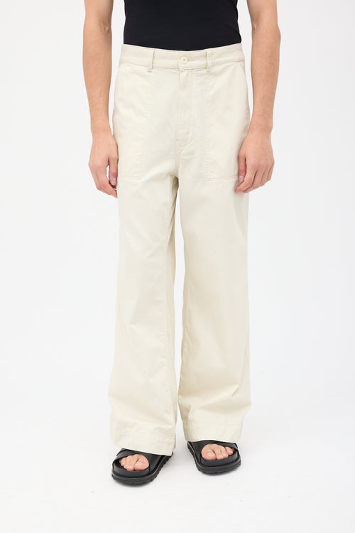 Lemaire Cream Twisted Work Pant