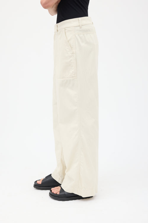 Lemaire Cream Twisted Work Pant