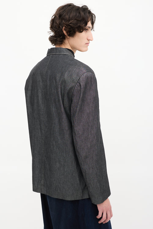 Lemaire Dark Grey Raw Denim Three Pocket Blazer