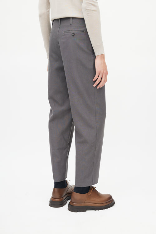 Lemaire Grey Wool Straight Leg Trouser