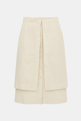 Lemaire Layered Button Midi Skirt