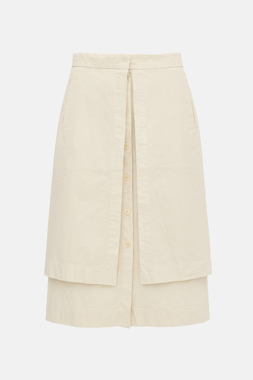Lemaire Layered Button Midi Skirt