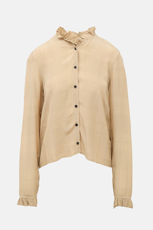 Lemaire Ruffled Check Blouse