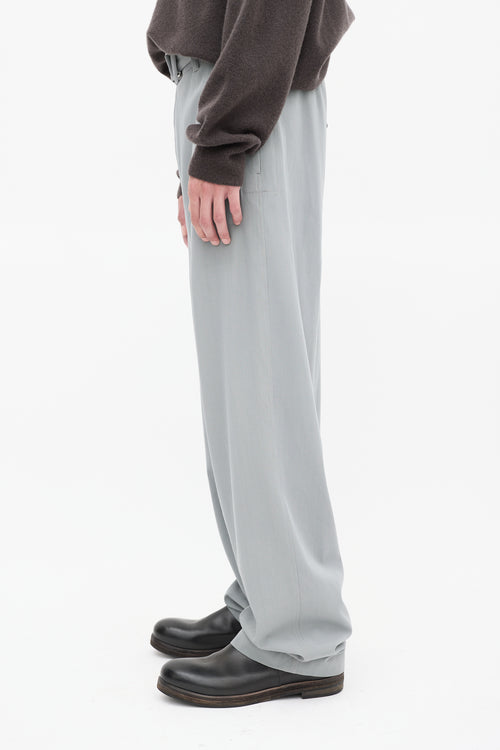 Lemaire Slate Grey Belted Loose Trousers