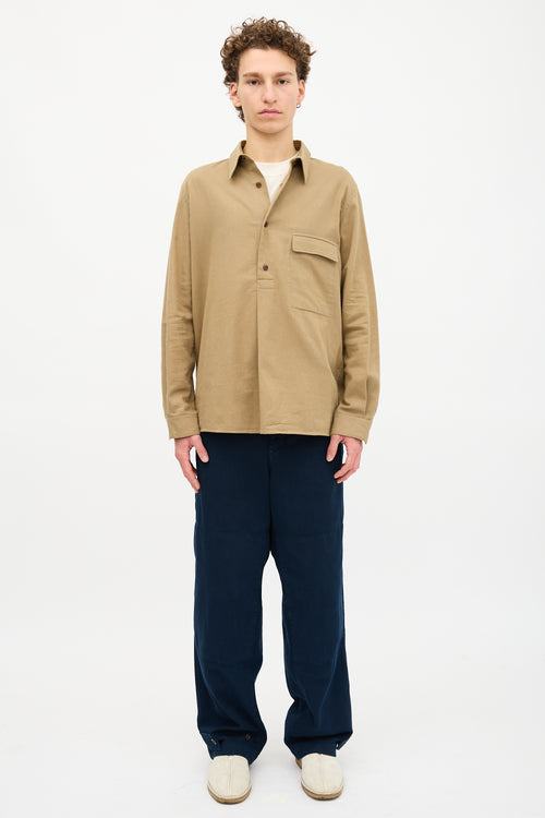 Lemaire Twill Half Button Shirt