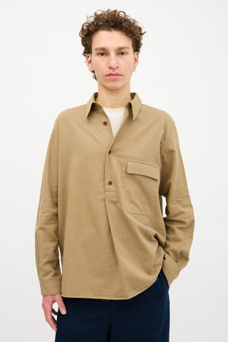Lemaire Twill Half Button Shirt