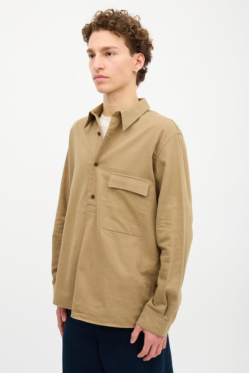 Lemaire Twill Half Button Shirt