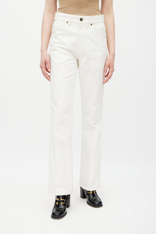 Lemaire White Straight Leg Jeans