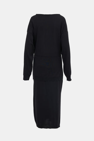 Lemaire Wool Belted Sweater Dress