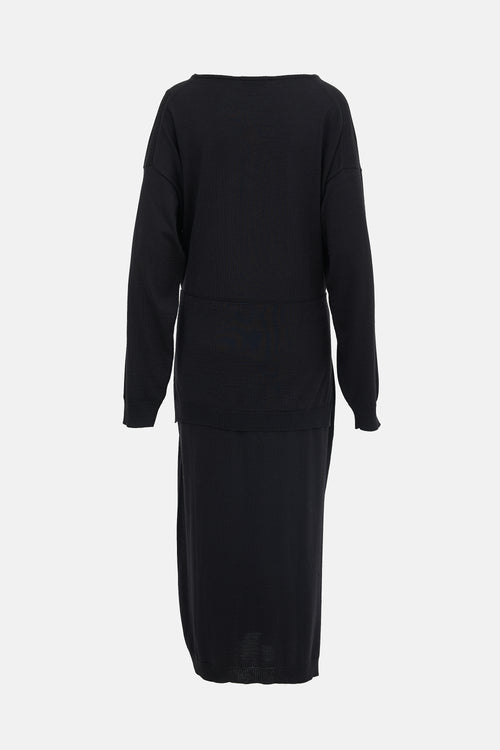 Lemaire Wool Belted Sweater Dress