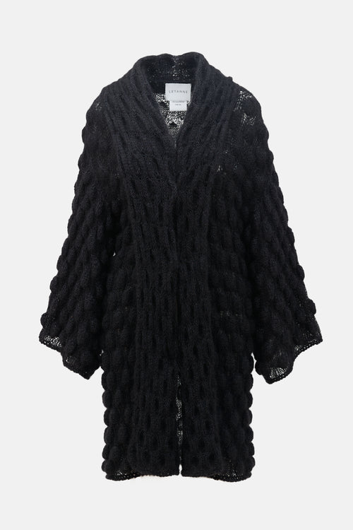 Letanne Mohair & Silk Bubble Knit Cardigan