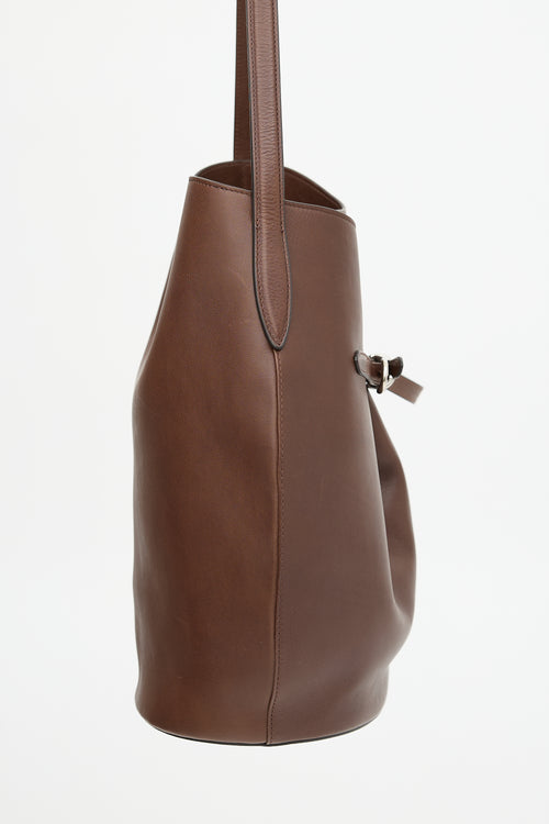 Liffner Leather Buckled Bucket Bag