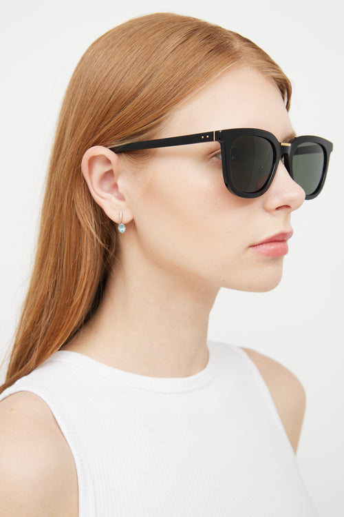 Linda Farrow Burton Black Sunglasses