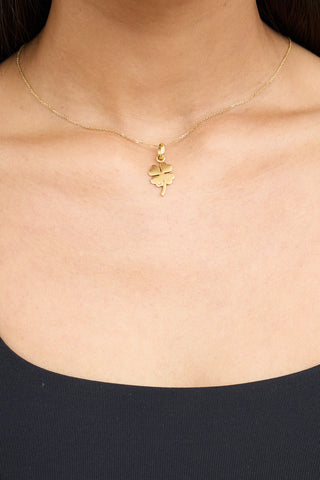 Links of London 18K Yellow Gold Clover Charm Necklace