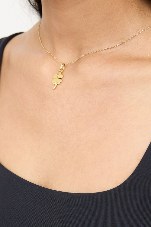 Links of London 18K Yellow Gold Clover Charm Necklace