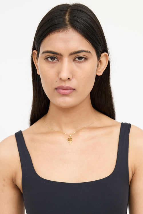 Links of London 18K Yellow Gold Clover Charm Necklace
