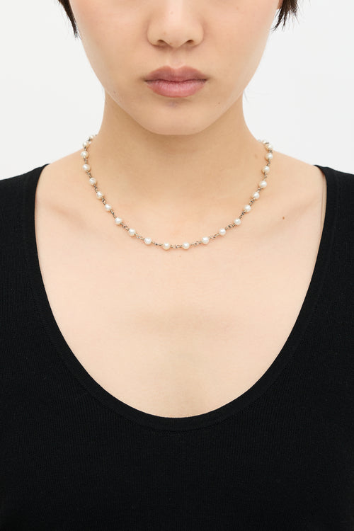 Links of London Sterling Silver & Pearl Choker Necklace