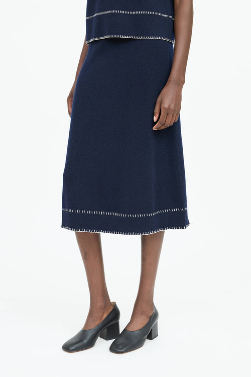 Lisa Yang Cashmere Contrast Stitch Co-Ord Set