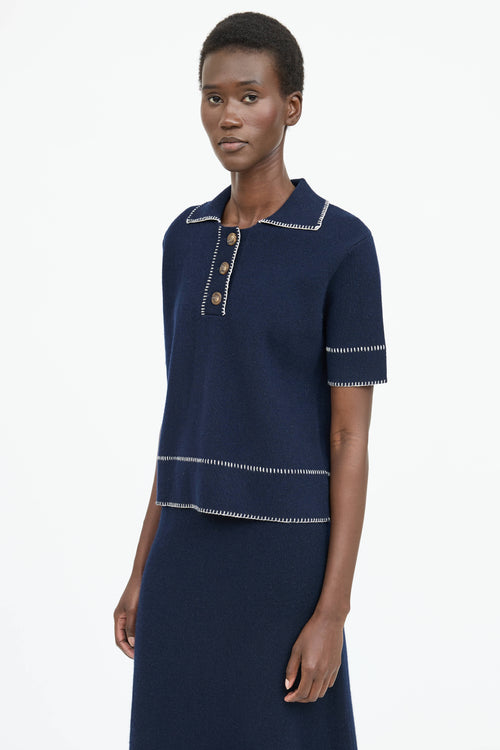 Lisa Yang Cashmere Contrast Stitch Co-Ord Set