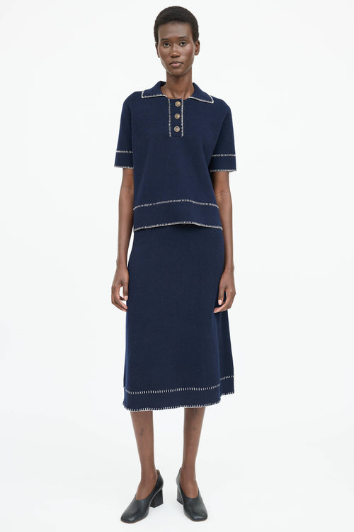 Lisa Yang Cashmere Contrast Stitch Co-Ord Set