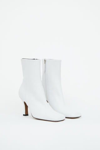 VSP Archive White Leather Zip Boot