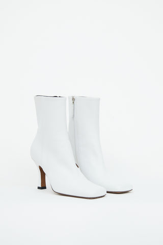 VSP Archive White Leather Zip Boot