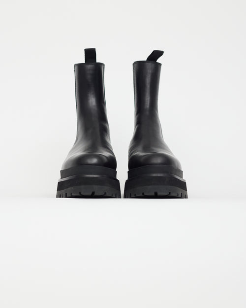 Loeffler Randall Black Leather Platform Chelsea Boot