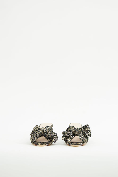Loeffler Randal Black & Bronze Pleated Sandal