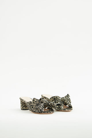 Loeffler Randal Black & Bronze Pleated Sandal