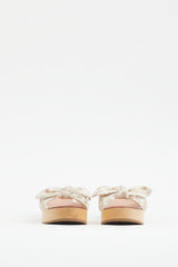 Loeffler Randall Beige Cotton & Wooden Mule