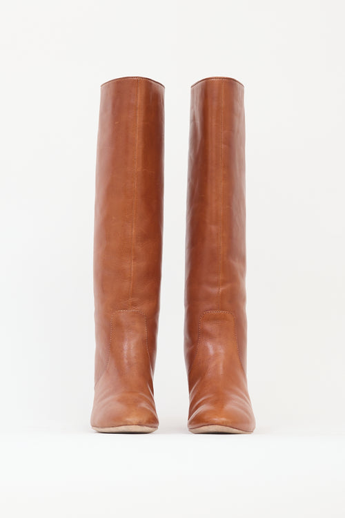 Loeffler Randall Brown Leather Knee High Boot