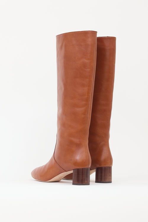 Loeffler Randall Brown Leather Knee High Boot