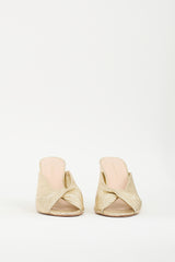 Loeffler Randall Gold Crinkled Leather Laurel Sandal