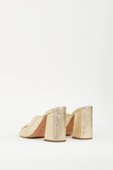 Loeffler Randall Gold Crinkled Leather Laurel Sandal