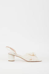 Loeffler Randall White Pleated Dahlia Heeled Sandal