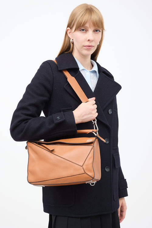 Loewe 2016 Brown Leather Medium Puzzle Bag