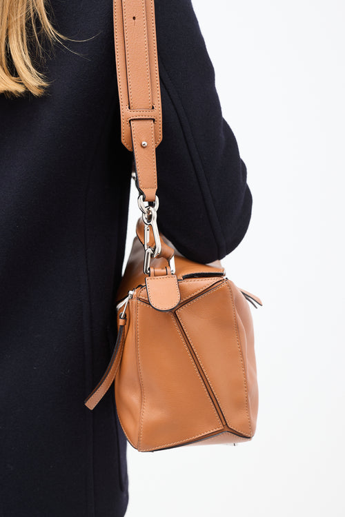 Loewe 2016 Brown Leather Medium Puzzle Bag