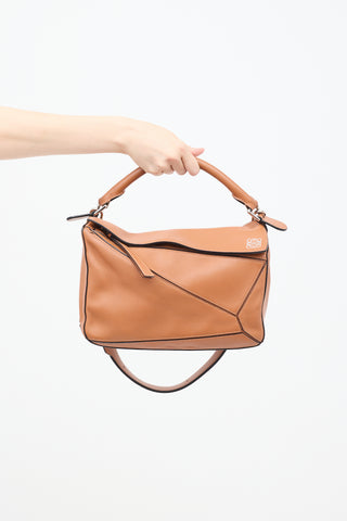 Loewe 2016 Brown Leather Medium Puzzle Bag