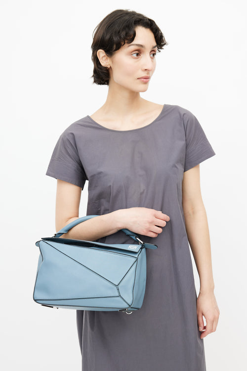 Loewe 2017 Blue Medium Puzzle Bag