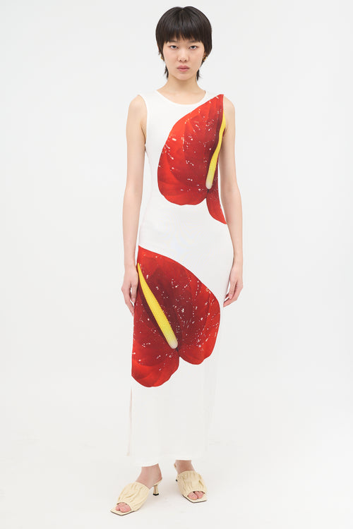 Loewe Anthurium Print Ribbed Dress